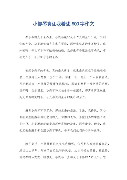 小提琴真让我着迷600字作文
