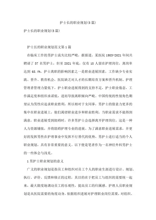 护士长的职业规划(5篇)