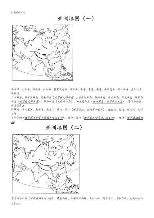 世界区域地理地图填充图