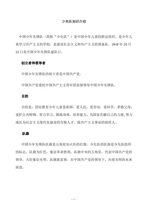 少先队知识介绍