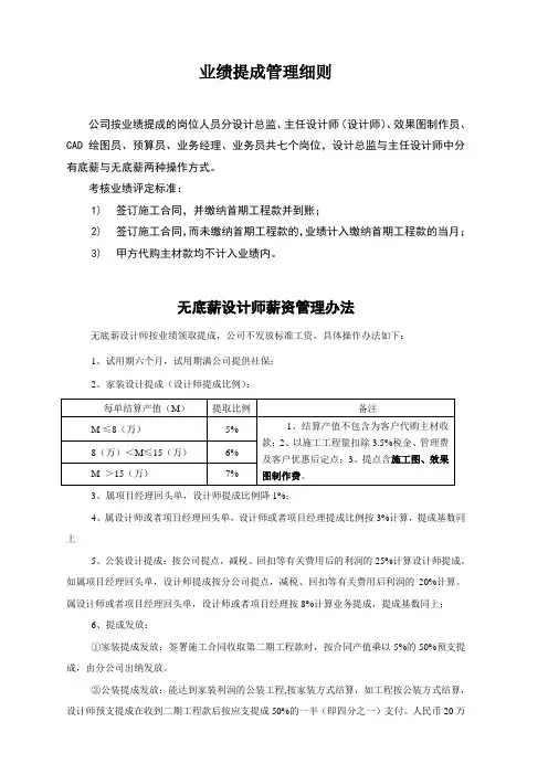 业绩提成管理细则