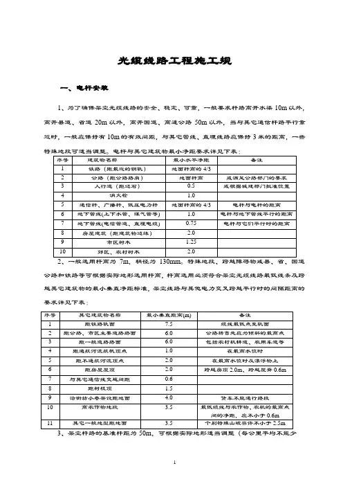通信光缆线路施工要求规范-(2014年修订版)