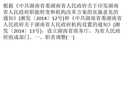 湖南省政府重大改革设市场秩序处负责内资直销企业准入