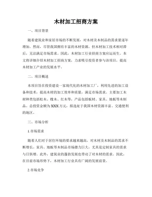 木材加工招商方案