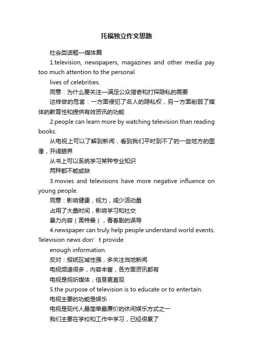 托福独立作文思路