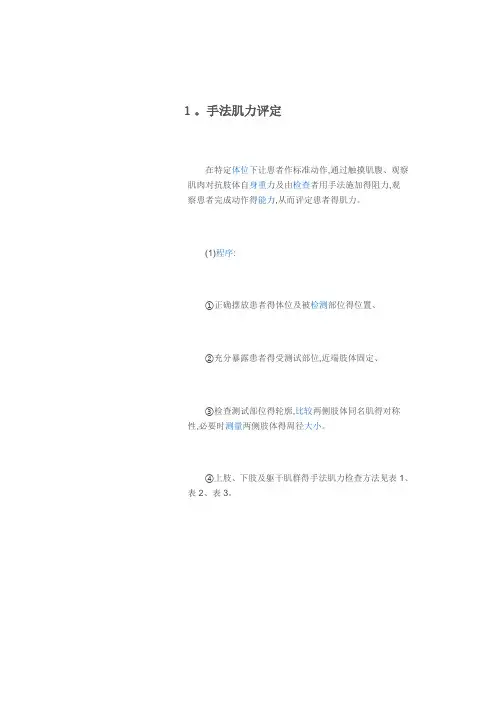 肌力测定方法
