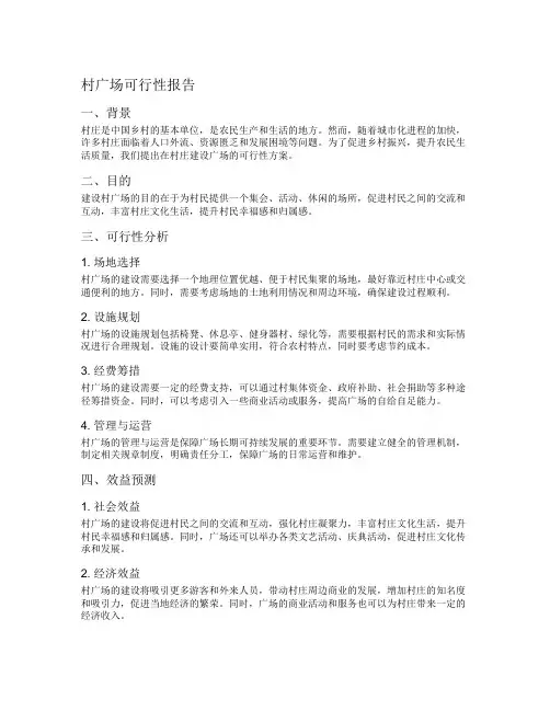 村广场可行性报告