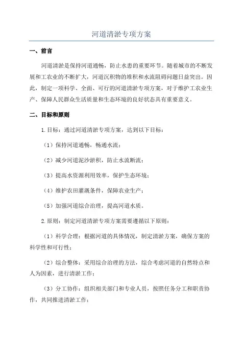 河道清淤专项方案