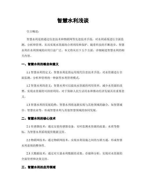 智慧水利浅谈