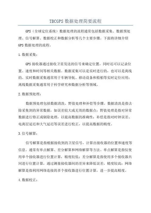 TBCGPS数据处理简要流程