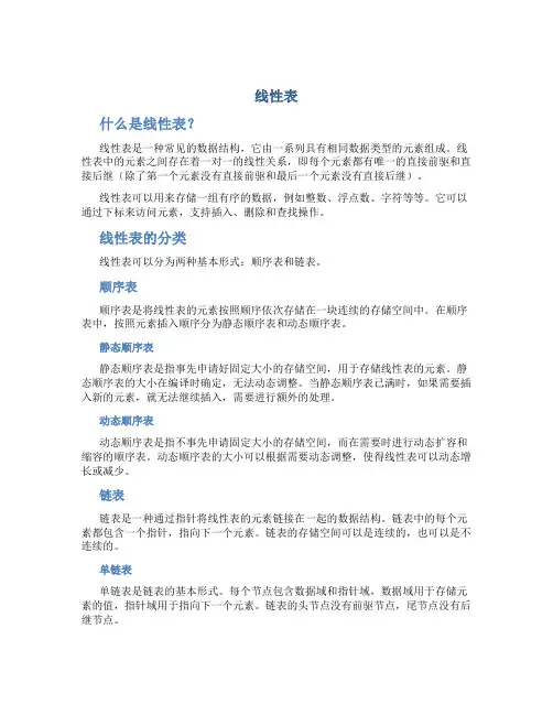 线性表_精品文档