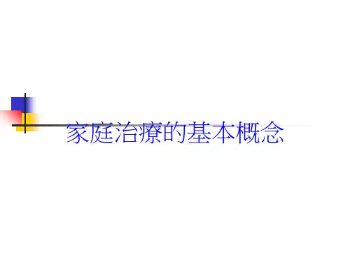 家庭治疗的基本概念培训课件