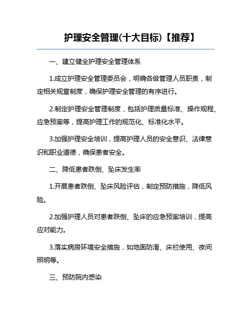 护理安全管理(十大目标)【推荐】