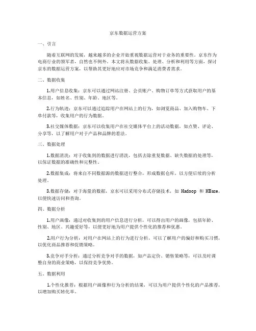 京东数据运营方案