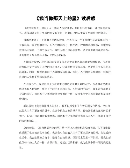 《我当像那天上的星》读后感