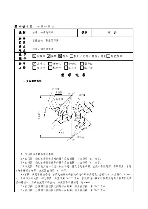 齿轮、轴承的画法