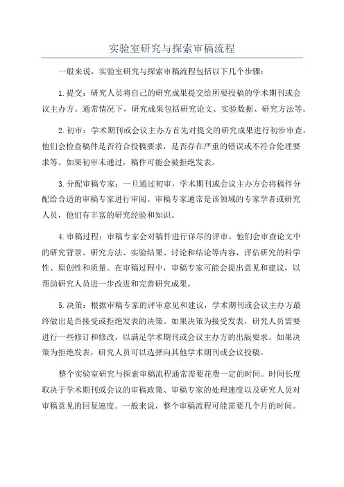 实验室研究与探索审稿流程