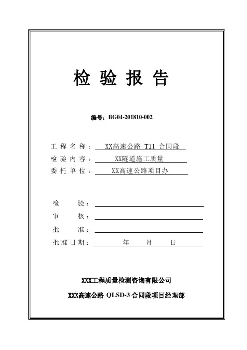 隧道检测报告