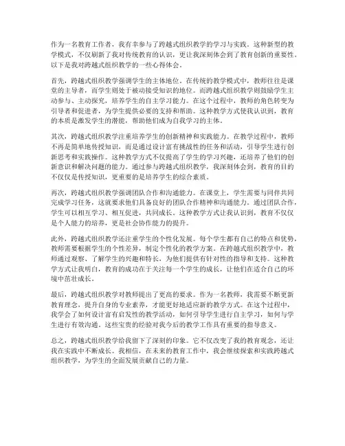 跨越式组织教学心得体会