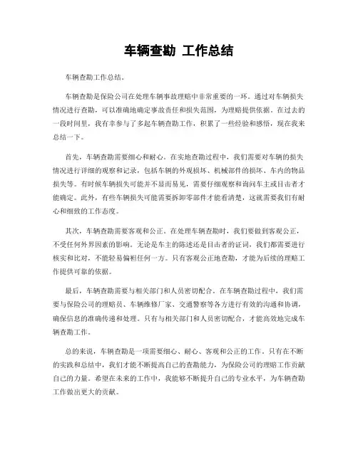 车辆查勘 工作总结