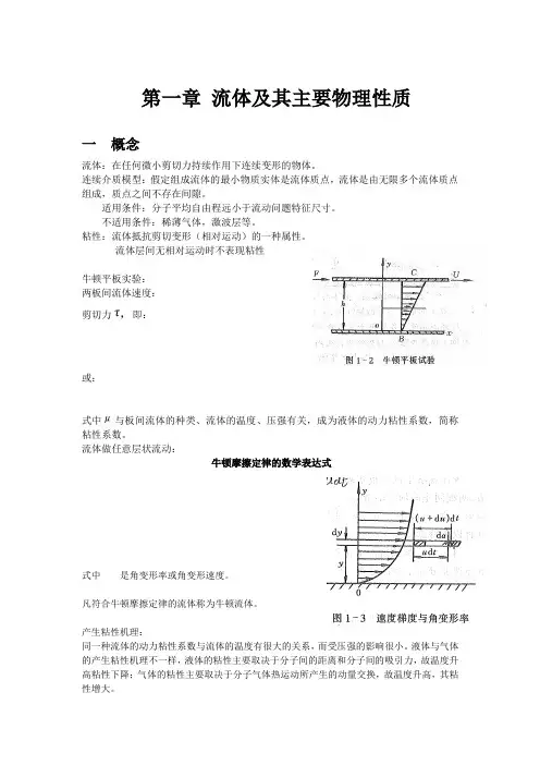 西安交通大学-流体力学-期末总复习