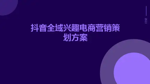 抖音全域兴趣电商营销策划方案ppt