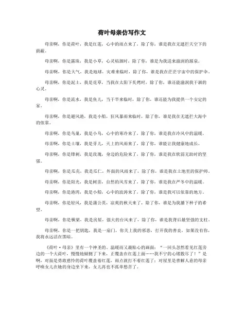荷叶母亲仿写作文