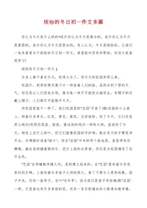 缤纷的冬日初一作文多篇