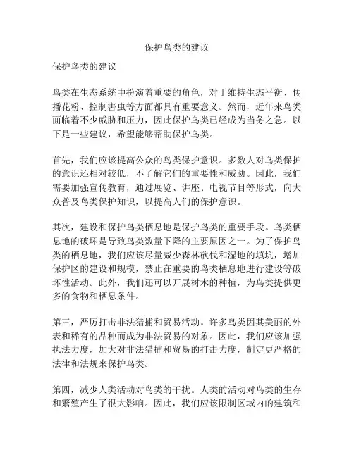 保护鸟类的建议