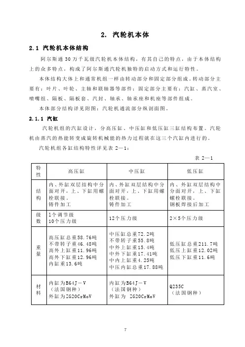汽轮机本体