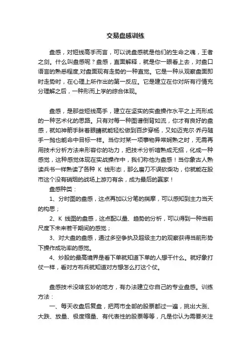 交易盘感训练