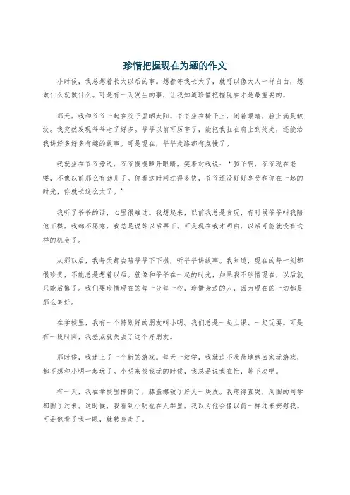 珍惜把握现在为题的作文