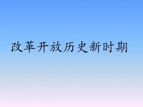 改革开放历史新时期(用稿)