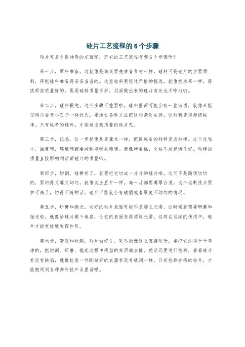 硅片工艺流程的6个步骤
