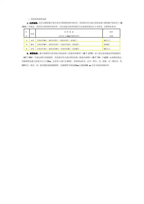 扣件钢管送样标准