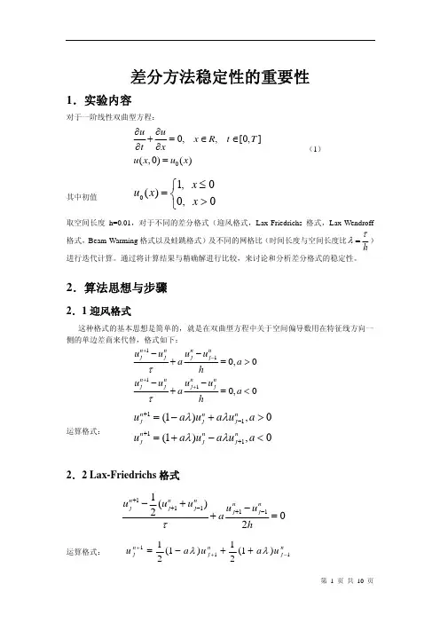 差分方法稳定性的重要性[1]