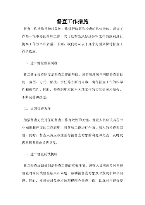 督查工作措施