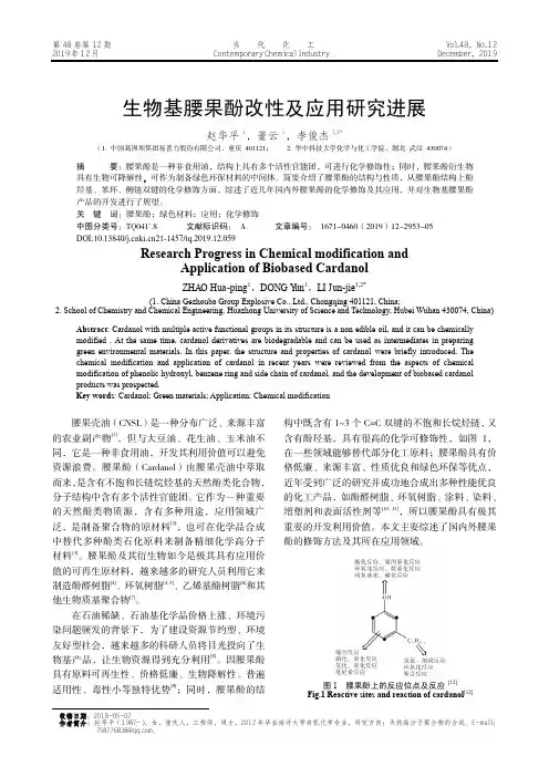 生物基腰果酚改性及应用研究进展