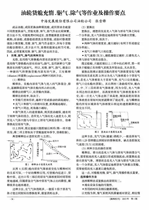 油轮货舱充惰、驱气、除气等作业及操作要点