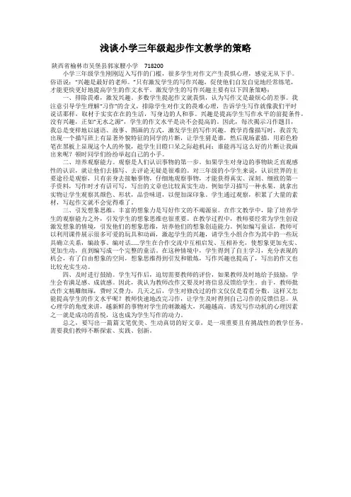 浅谈小学三年级起步作文教学的策略