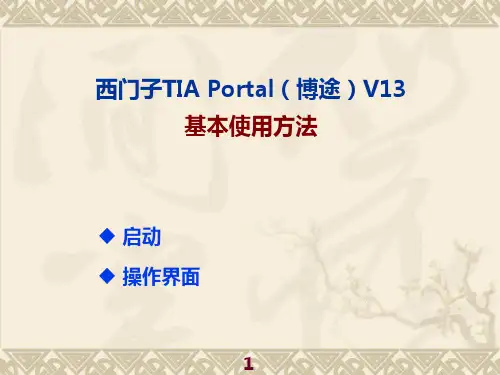 西门子TIA Portal(博途)V13(内部工程师培训)