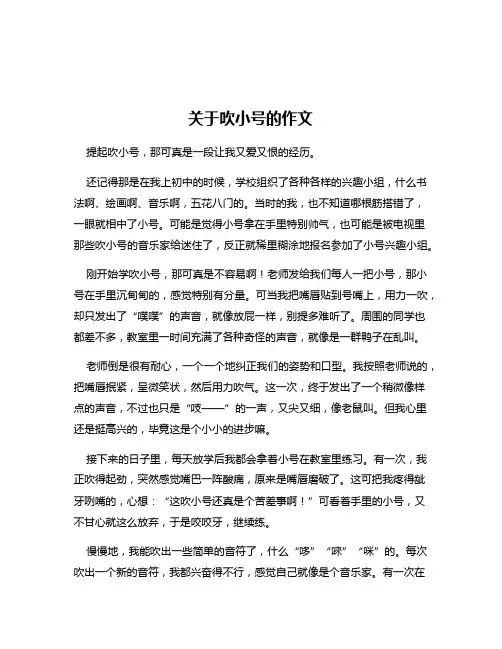 关于吹小号的作文
