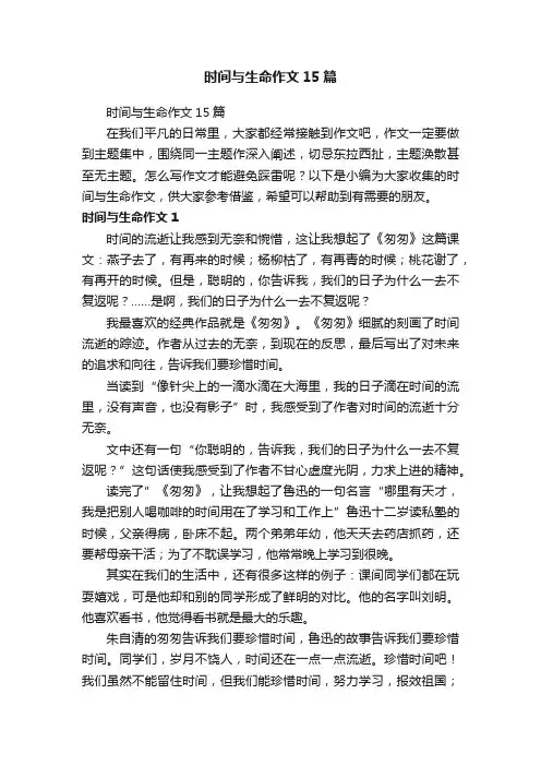 时间与生命作文15篇
