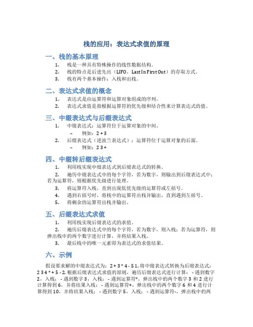 栈的应用表达式求值的原理
