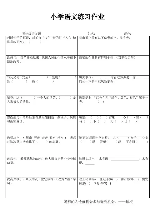 小学语文课堂强化训练I (1)
