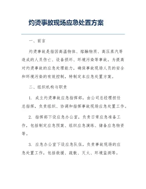 灼烫事故现场应急处置方案