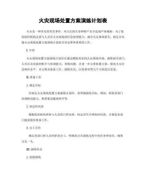 火灾现场处置方案演练计划表