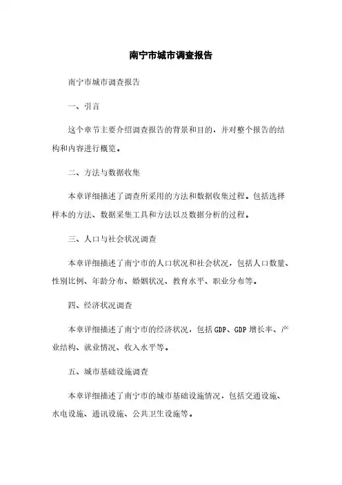 南宁市城市调查报告