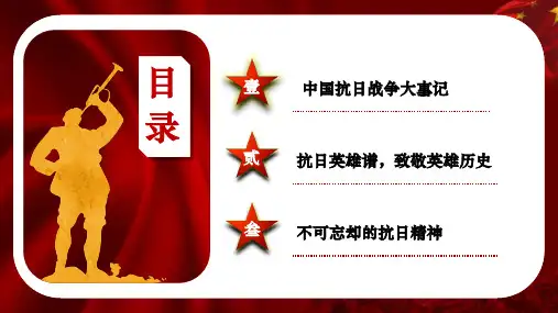 ppt模板课件抗战历史抗战胜利念日PPT模板