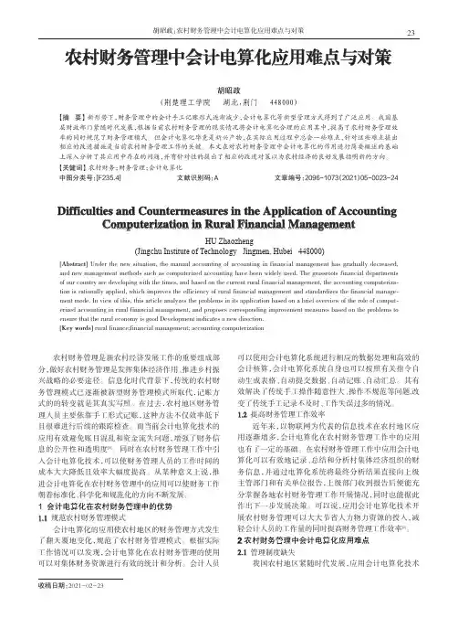 农村财务管理中会计电算化应用难点与对策
